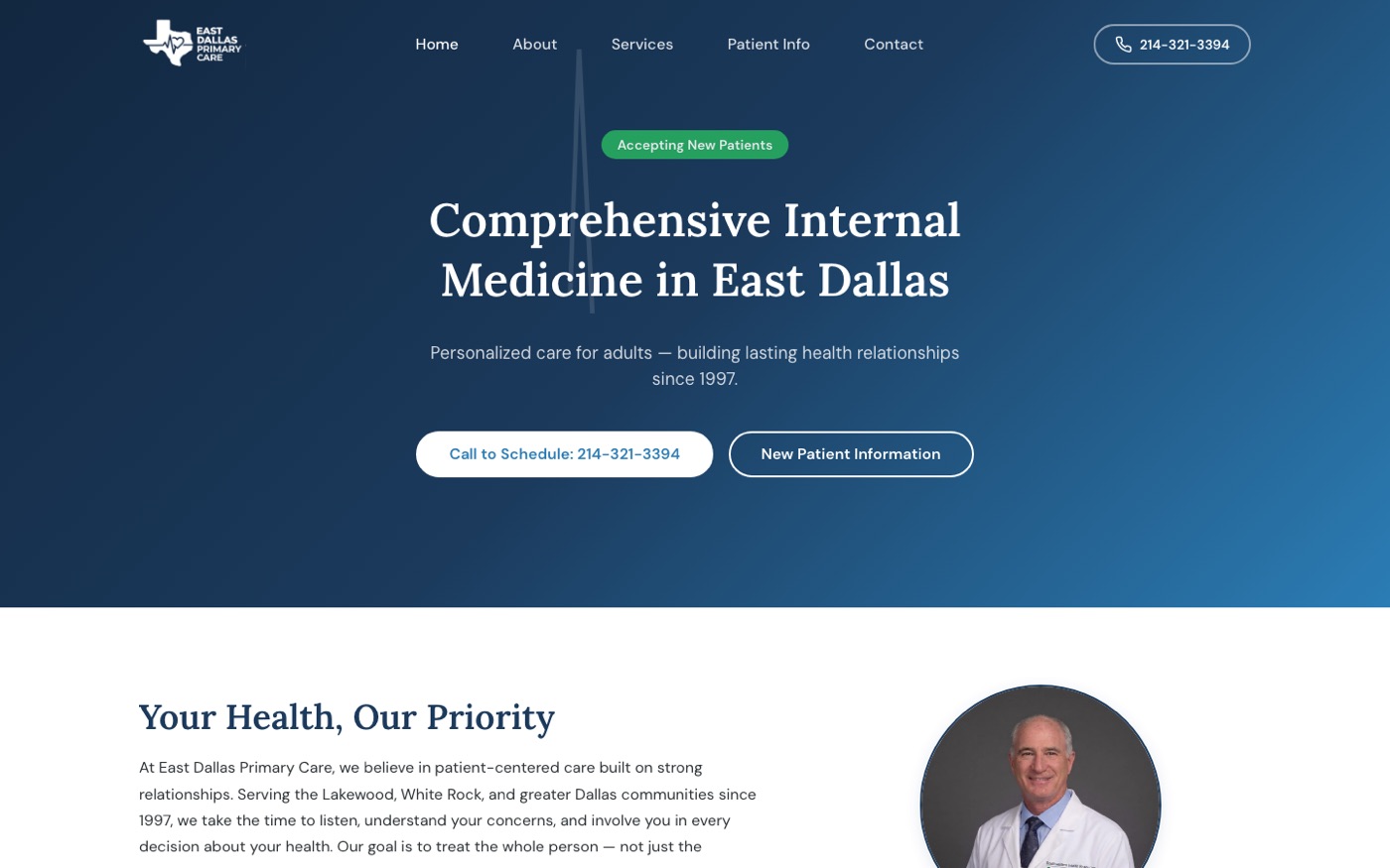 East Dallas Primary Care website